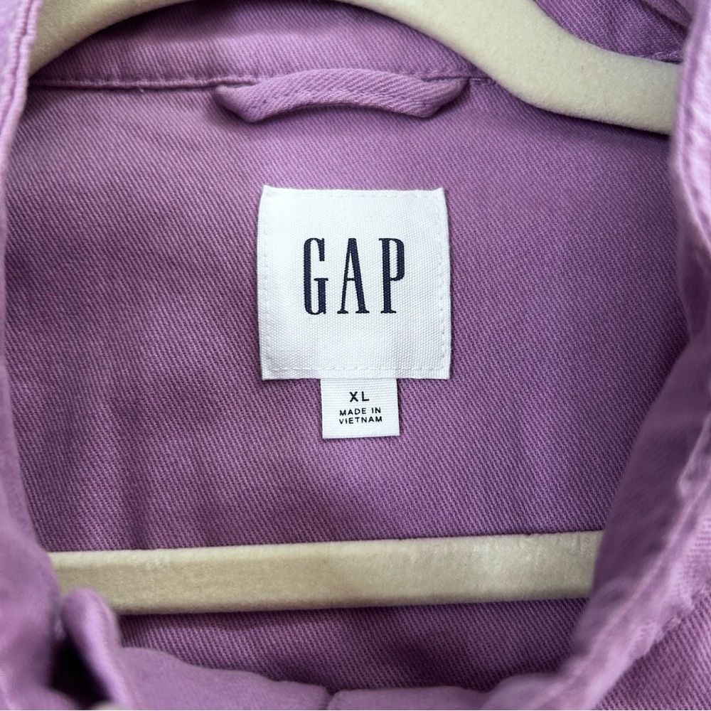 GAP Pastel Lilac Purple Utility Jacket Size XL Spring Easter 100% Cotton - Picture 3 of 15